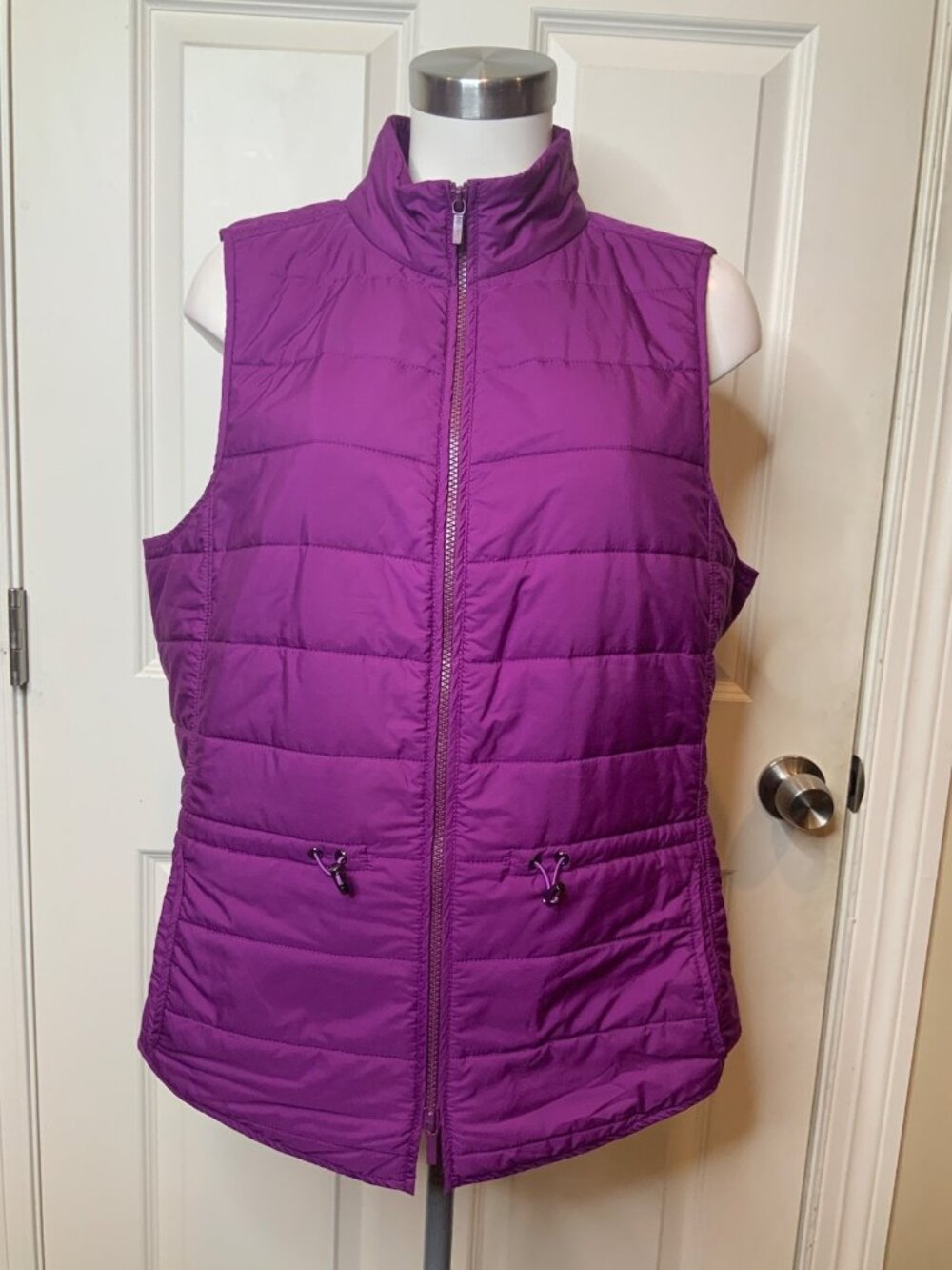 Lafayette 148 New York Purple Quilted Vest, Size XL